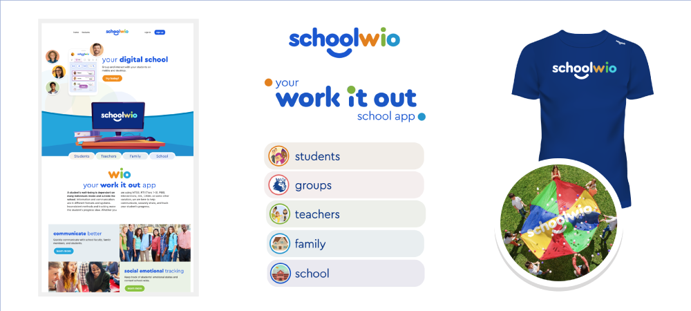 schoolwio logo, brand and website