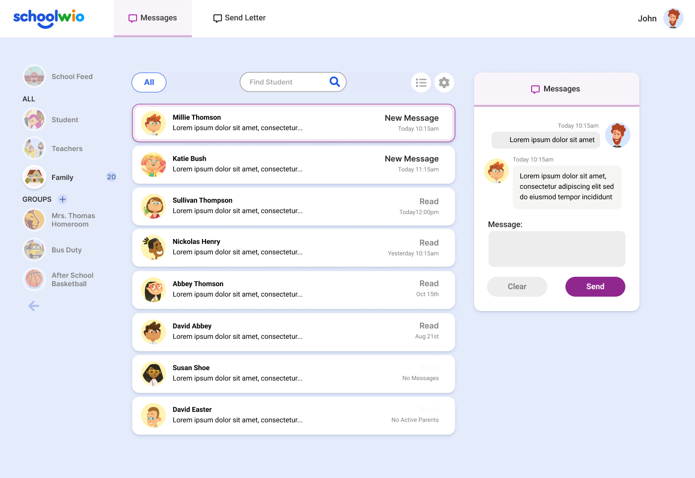 parent user type table view