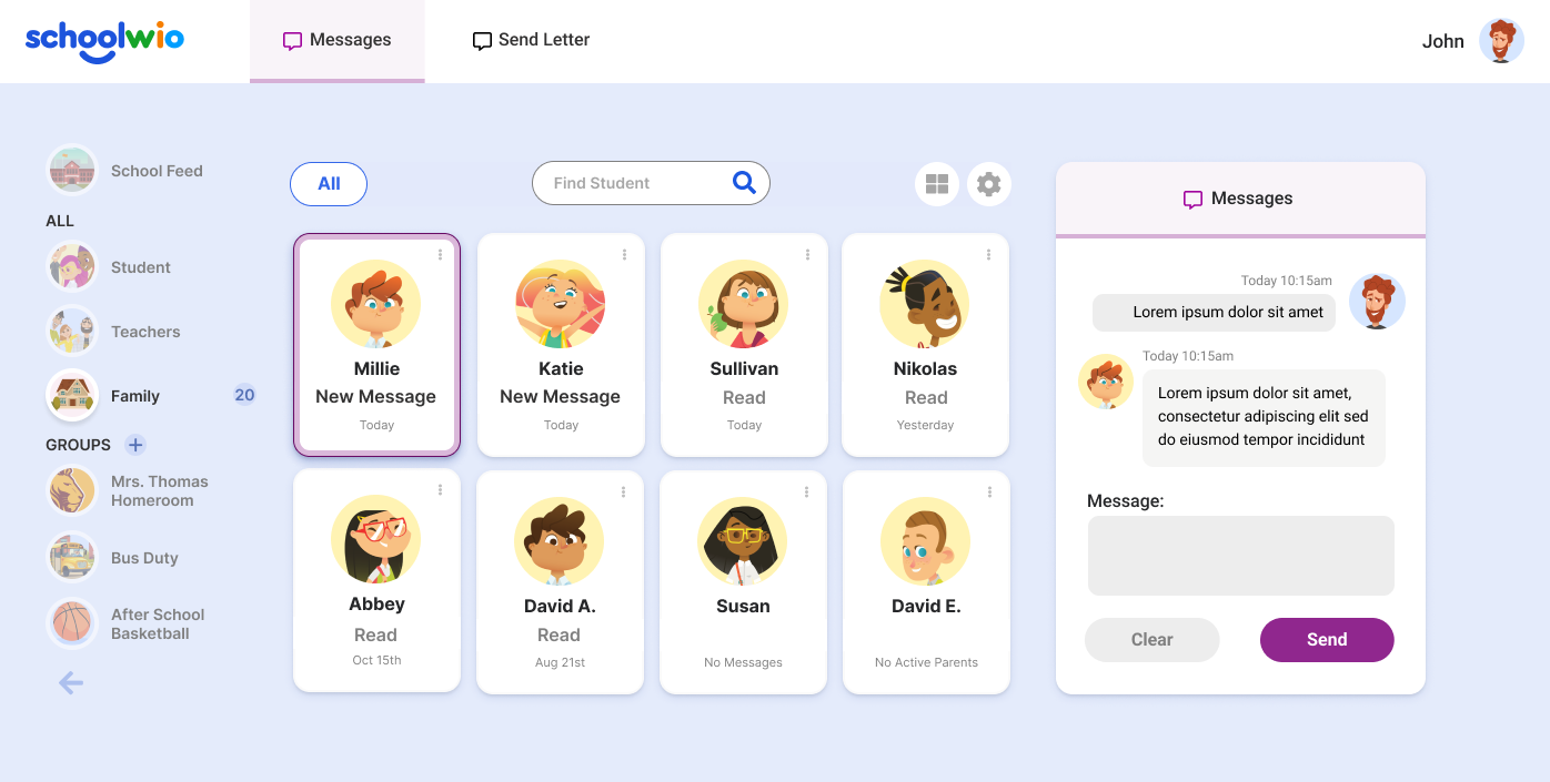 parent user type card view